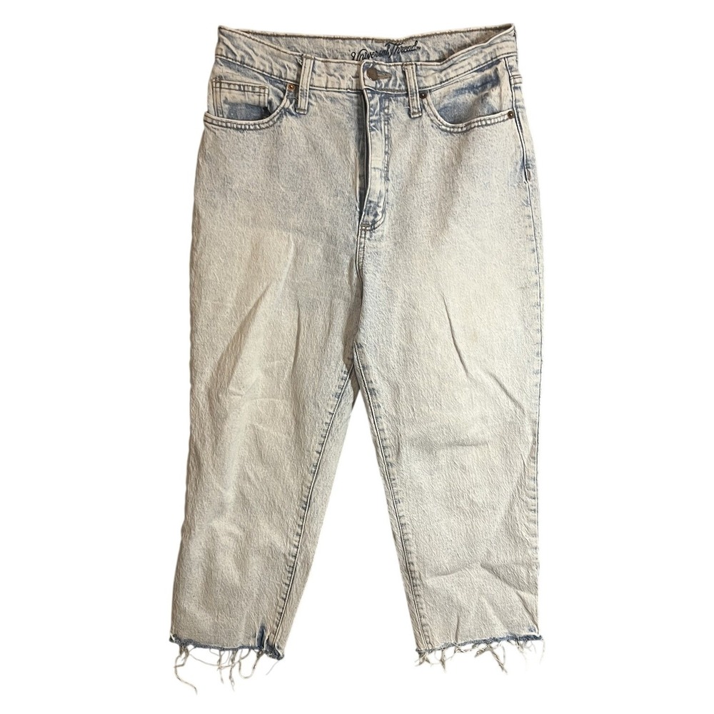 Universal Thread Women's High-Rise Raw Hem Jeans Size 8/29S Light Wash Acid Wash